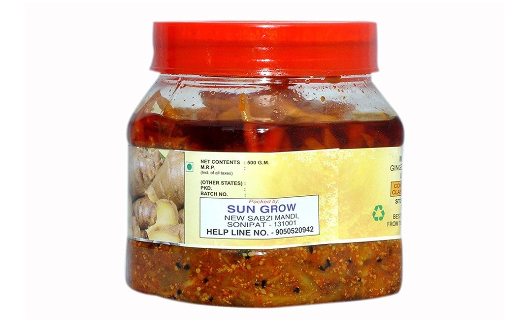Sun Grow Ginger Pickle    Plastic Jar  500 grams